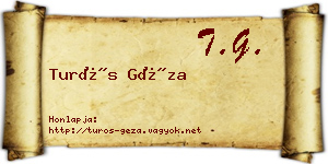 Turós Géza névjegykártya