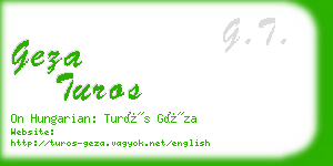 geza turos business card